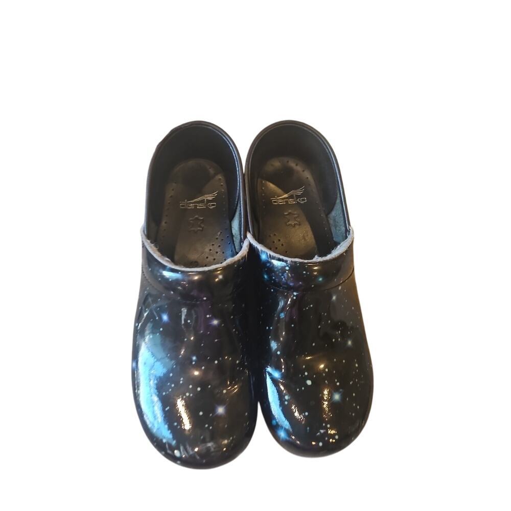 Women's Night Sky Patent DANSKO clogs /slip on shoes , size 40